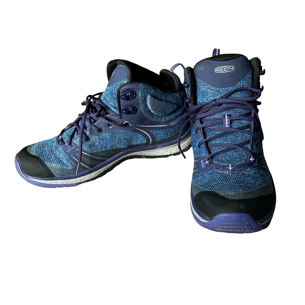 Keen Blue and Black Athletic Shoes with Rugged Design